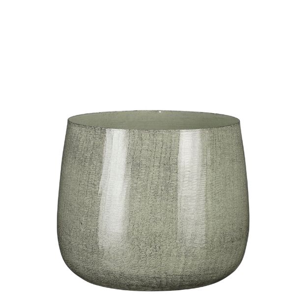Image de Benson pot ronde gris cl. - h22xd24cm - Mica