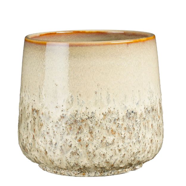 Image de Mylo pot ronde beige - h19xd20,5cm - Mica