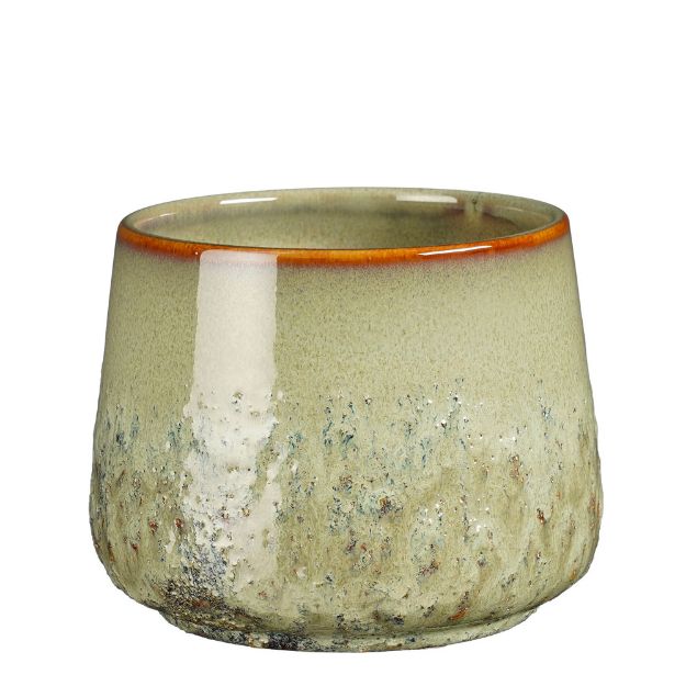 Image de Mylo pot ronde vert cl. - h11xd13,5cm - Mica