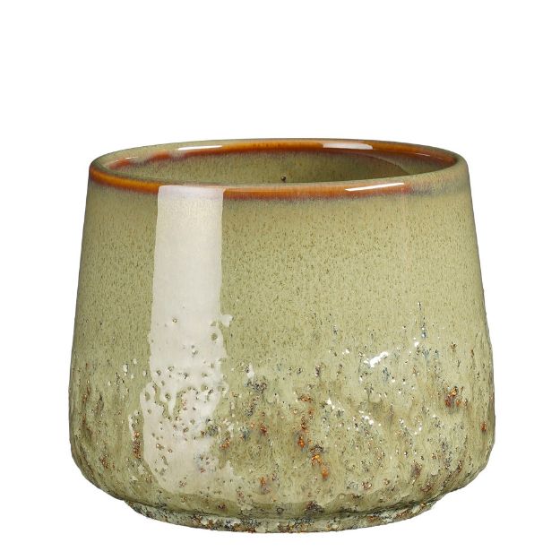 Image de Mylo pot ronde vert cl. - h13xd16cm - Mica