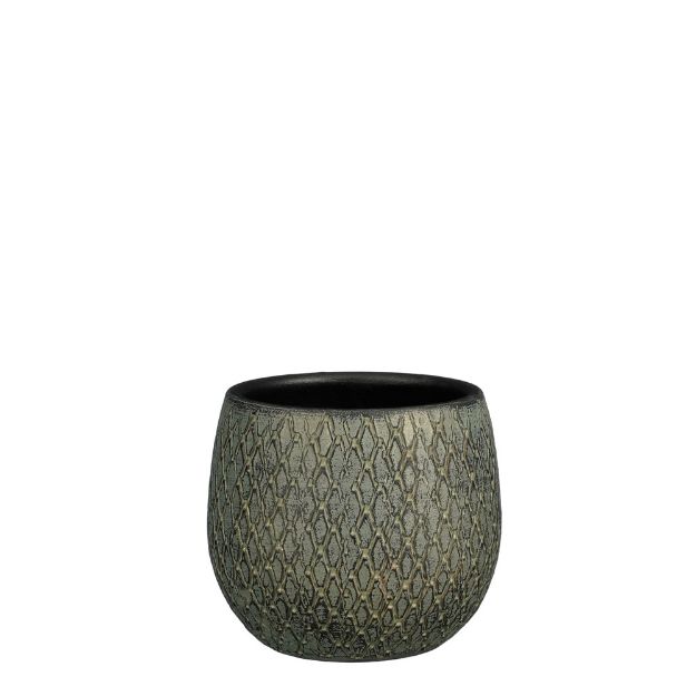 Image de Madeira pot ronde vert - h16xd16cm - Mica