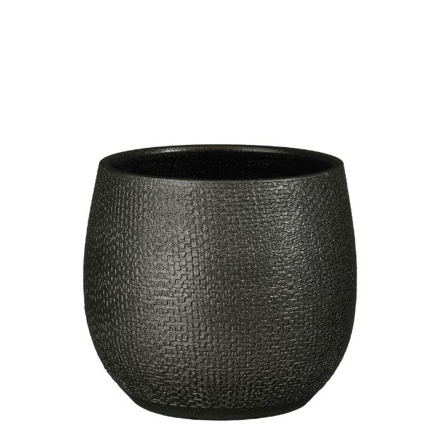 Image de Porto pot ronde anthracite metalliques - h16xd16cm - Mica