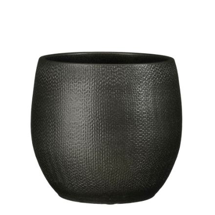 Agrandir l'image de Porto pot ronde anthracite metalliques - h23xd22,5cm - Mica Image de Porto pot ronde anthracite metalliques - h23xd22,5cm - Mica