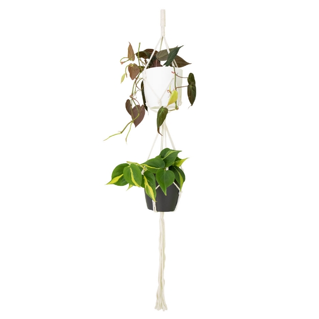 Image de MACRAMÉ DOUBLE NŒUD BASIQUE BLANC 120 CM