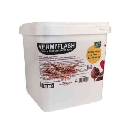 Agrandir l'image de ALIMENT VOLAILLE VERMIFLASH 3KG Image de ALIMENT VOLAILLE VERMIFLASH 3KG