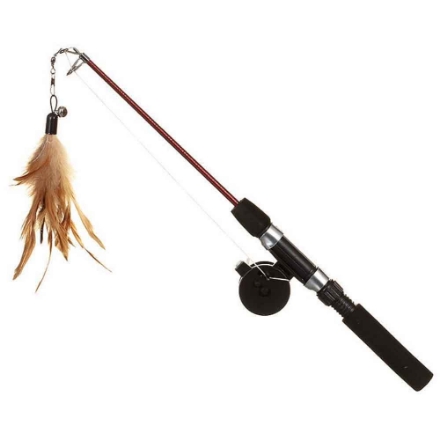 Agrandir l'image de JOUET CHAT CANNE A PÊCHE TELESCOPIQUE 75CM A MOULINET Image de JOUET CHAT CANNE A PÊCHE TELESCOPIQUE 75CM A MOULINET
