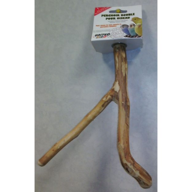 Image de double perchoir bois 25 CM UNITED BIRD