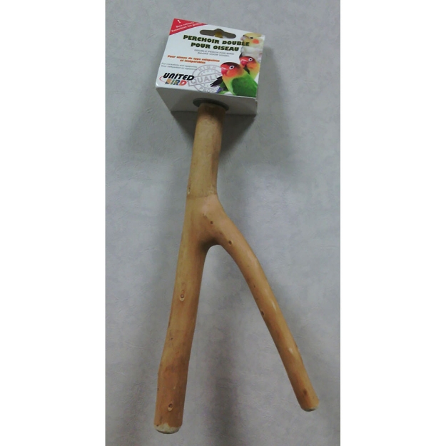 Image de double perchoir bois 30 CM UNITED BIRD