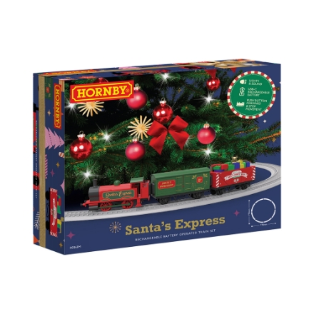 Agrandir l'image de Train de Noël santa's express rouge - Hornby. Image de Train de Noël santa's express rouge - Hornby.