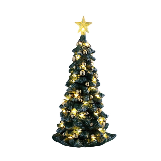 Image de Sapin de noël enneigé, lumière blanche - Lemax