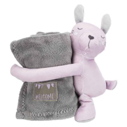Agrandir l'image de Junior set douillet, couverture/lièvre, en peluche Image de Junior set douillet, couverture/lièvre, en peluche