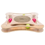 Image de Griffoir en carton avec jouet, en bois