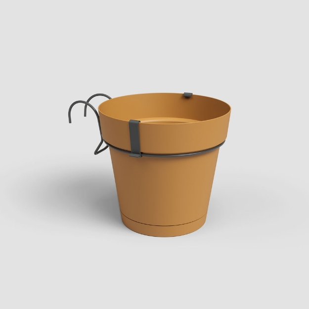 Image de KIT BALCON POT CAPRI RÉS.EAU 20CM JAUNE MIEL