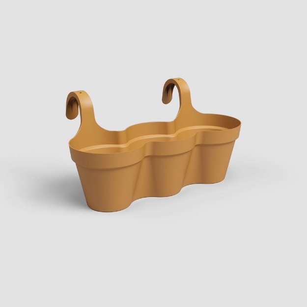 Image de POT CAPRI BALCON TRIPLE 54CM JAUNE MIEL