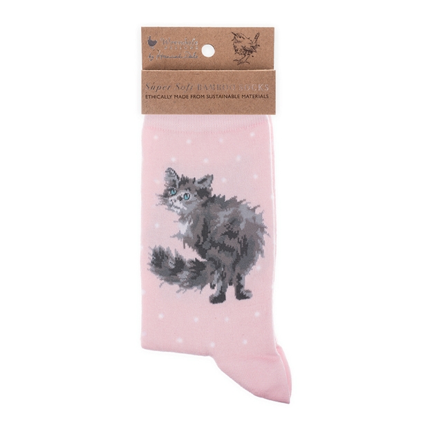 Image de Chaussettes Chat 'Glamour Puss' - Wrendale