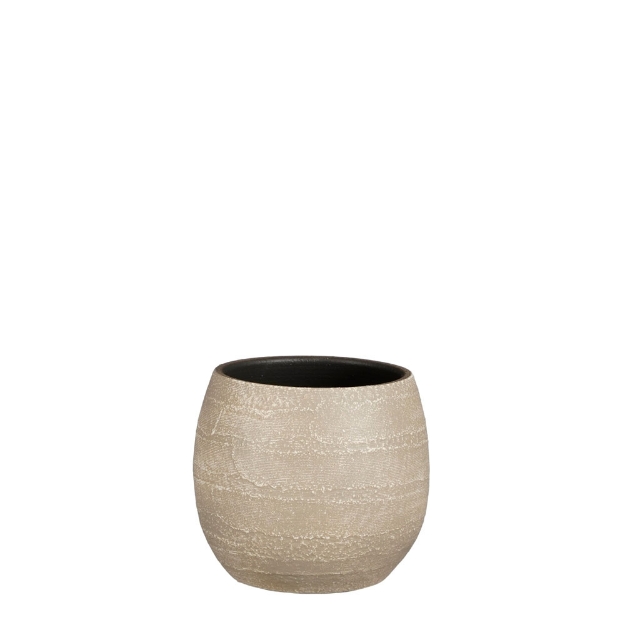 Image de Alentejo pot ronde beige - h15xd16cm - Mica