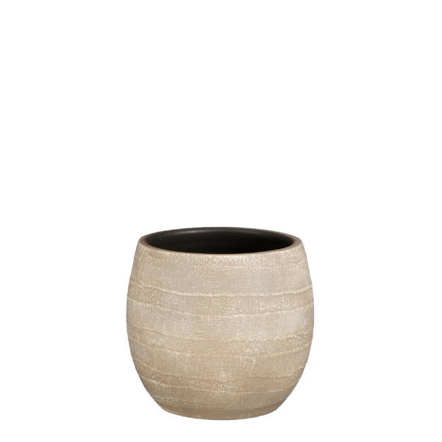 Image de Alentejo pot ronde beige - h17xd19cm - Mica