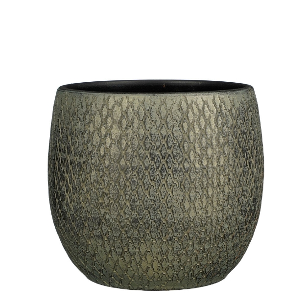 Image de Madeira pot ronde vert - h28xd28cm - Mica