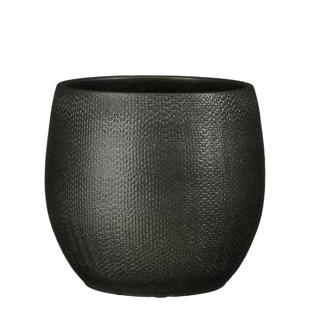 Image de Porto pot ronde anthracite metalliques - h23xd22,5cm - Mica