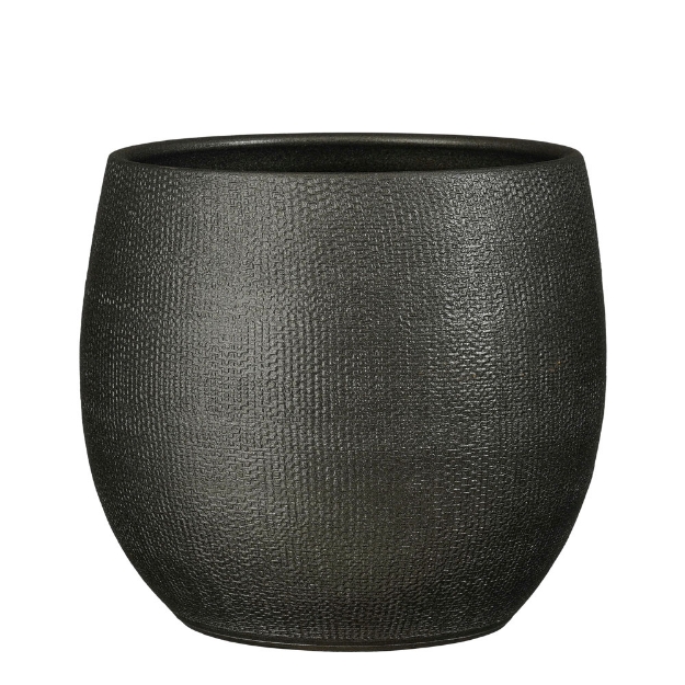 Image de Porto pot ronde anthracite metalliques - h27xd26,5cm - Mica