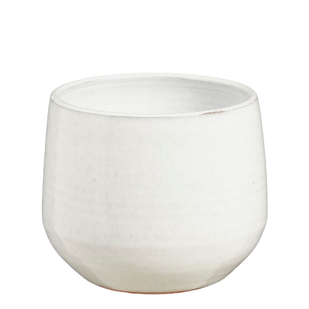 Image de Matteo pot ronde blanc - h15xd18cm - Mica