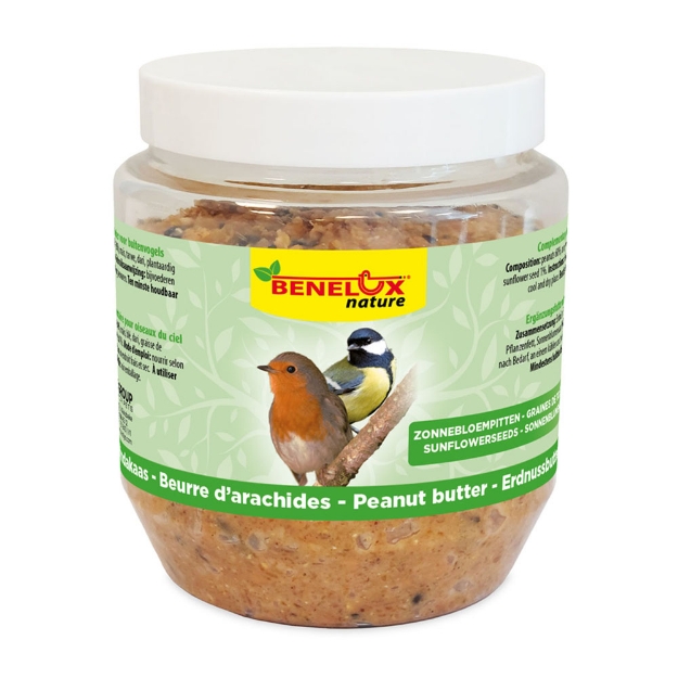 Image de Beurre de cacahuète oiseau du ciel 350g graines de tournesol noires