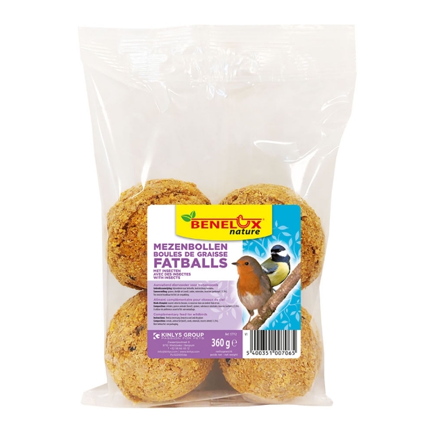 Image de Boules de graisse par 4 pièces de insectes sans filet 360g