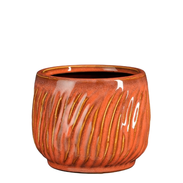 Image de Jula pot ronde orange - h11,5xd15cm - Mica