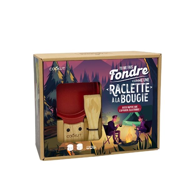 Image de Coffret Raclette à la bougie pour 2 - Rouge - feu - Cookut