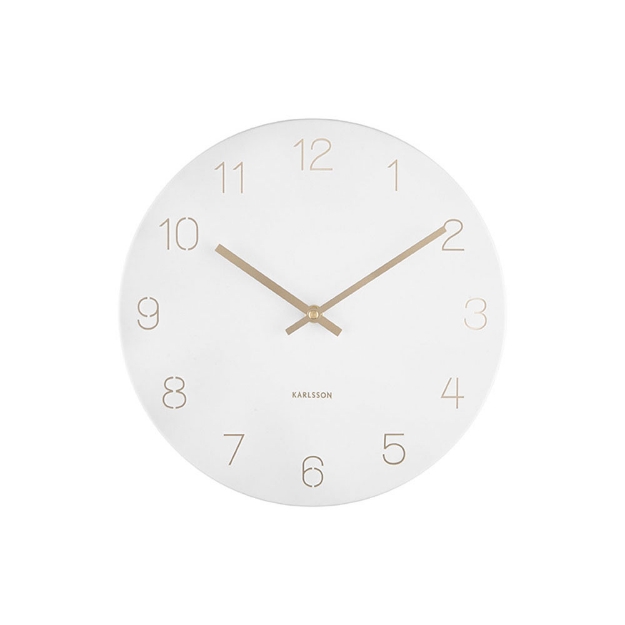 Image de Horloge murale Charm chiffres gravés petit blanc - Karlsson