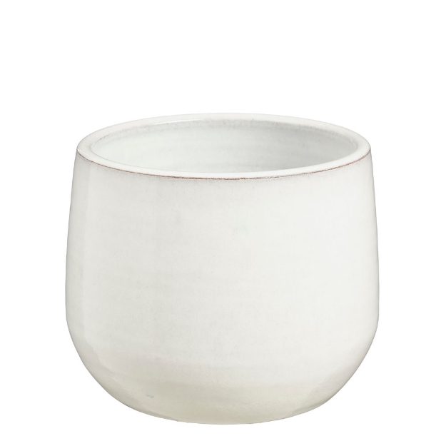 Image de Matteo pot ronde blanc - h13xd16cm - Mica