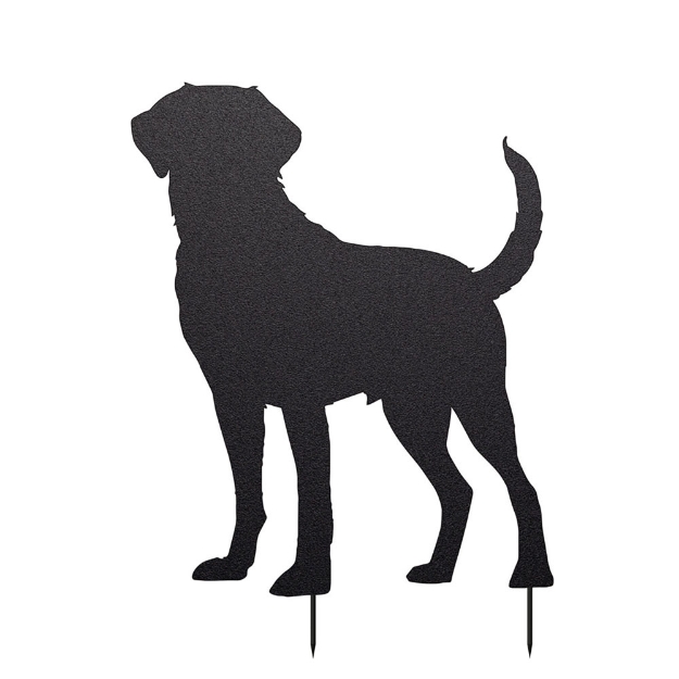Image de silhouette sur pied, metallique noire labrador h 61 cm