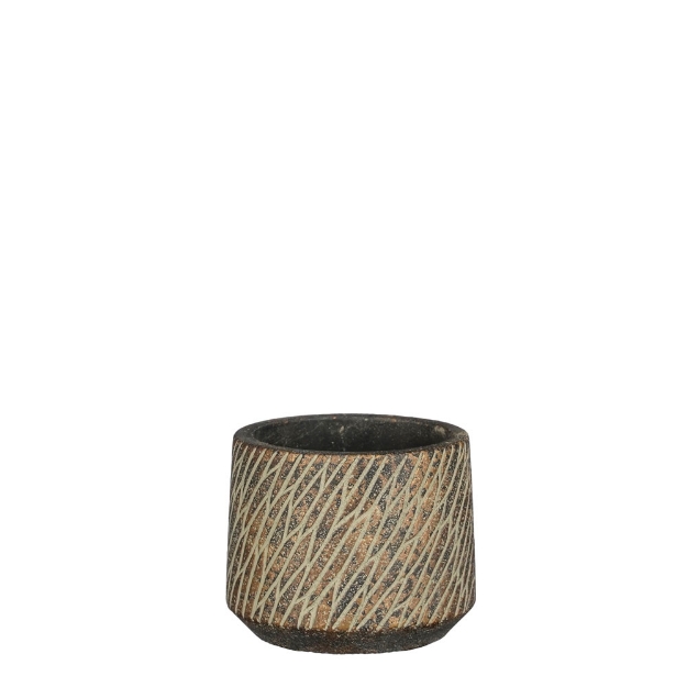 Image de Camino pot ronde marron f. - h6,5xd8cm - Mica