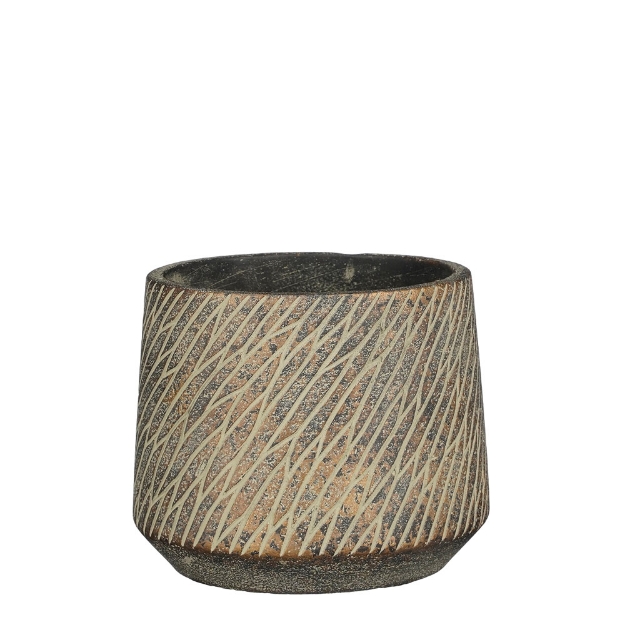 Image de Camino pot ronde marron f. - h11,5xd13,5cm - Mica