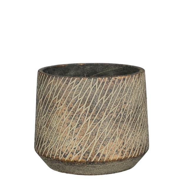 Image de Camino pot ronde marron f. - h12,5xd15cm - Mica