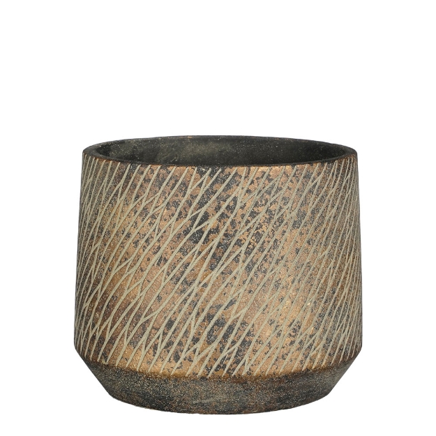 Image de Camino pot ronde marron f. - h14xd17cm - Mica