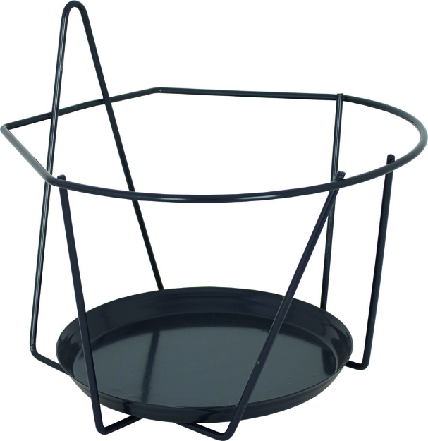 Image de PORTE-POT MURAL AVEC SOUCOUPE 16 CM ANTHRACITE