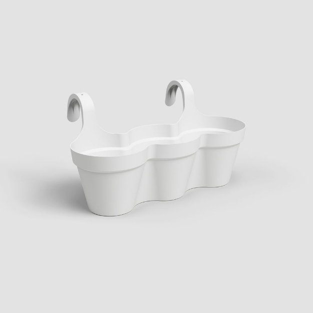 Image de POT CAPRI BALCON TRIPLE 54CM BLANC