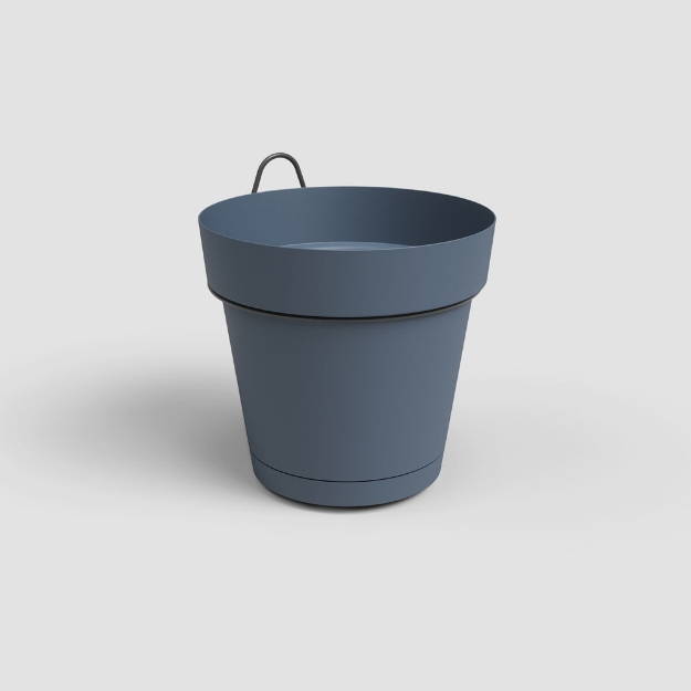 Image de KIT MUR POT CAPRI RÉS.EAU 20CM BLEU ARDOISE