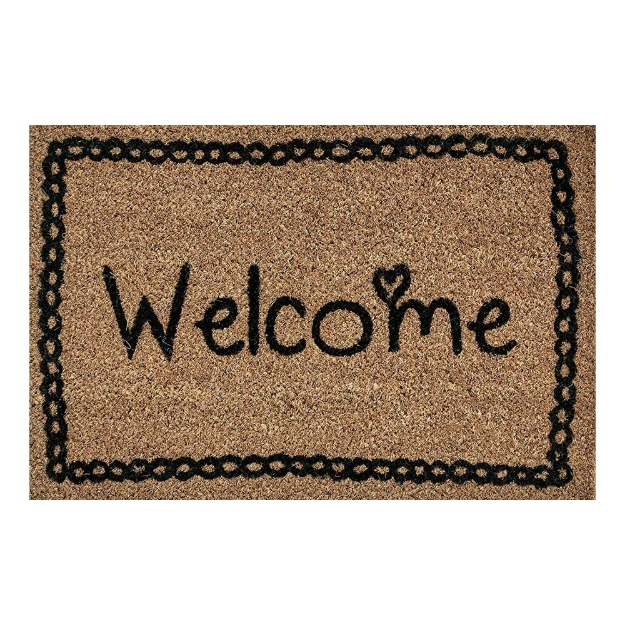 Image de Paillasson coco 40x60cm Beaded border welcome