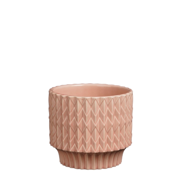 Image de Lauria pot ronde rose cl. - h11xd12,5cm - Mica