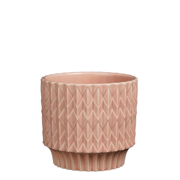 Image de Lauria pot ronde rose cl. - h13xd14cm - Mica