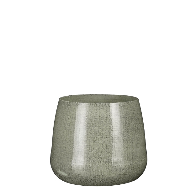 Image de Benson pot ronde gris cl. - h16xd19cm - Mica