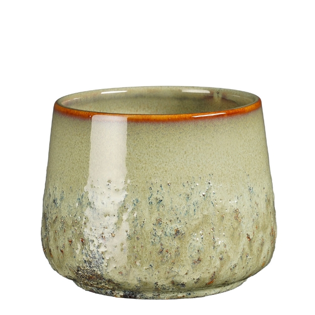 Image de Mylo pot ronde vert cl. - h11xd13,5cm - Mica
