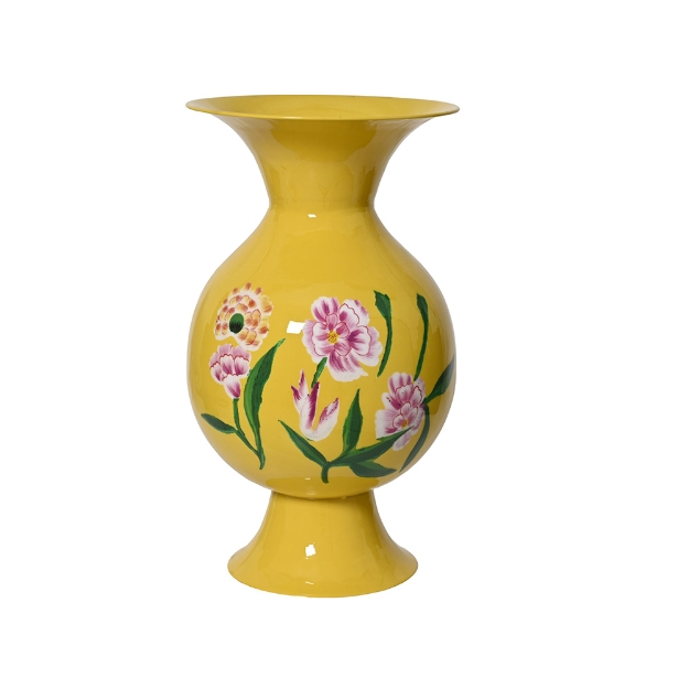 Image de Vase fer dia26cm x H.45cm jaune - Decoris
