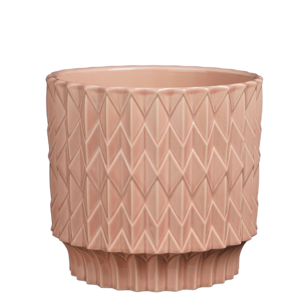 Image de Lauria pot ronde rose cl. - h18xd19cm - Mica