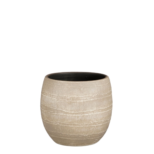 Image de Alentejo pot ronde beige - h19xd20cm - Mica
