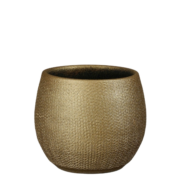 Image de Porto pot ronde or metalliques - h14xd14cm - Mica