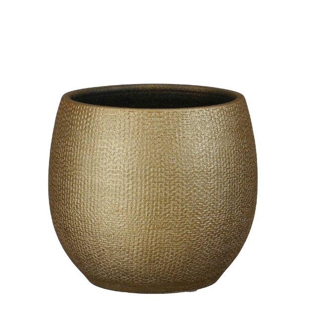 Image de Porto pot ronde or metalliques - h17xd17cm - Mica