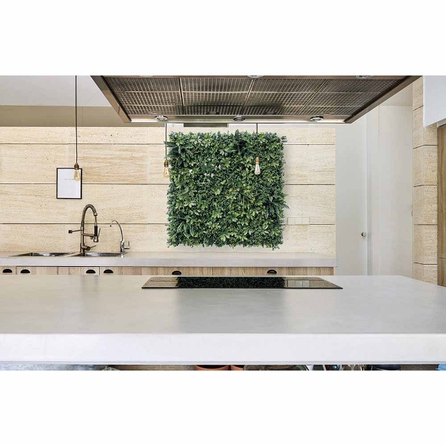 Image de VERTICAL HELLENE Panneau décoratif de feuillage Vert 1x1m